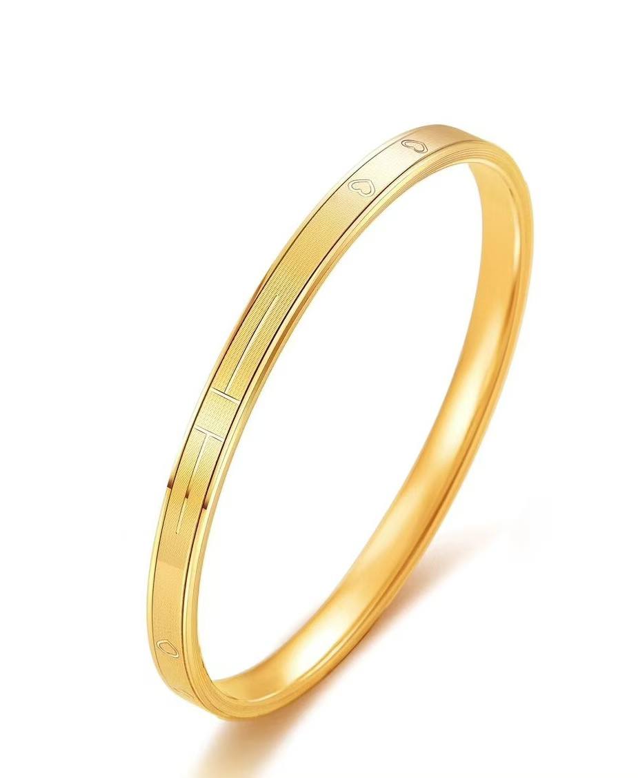 Iris Bangle | Classic yellow bakelite bangle with inlay and stones.