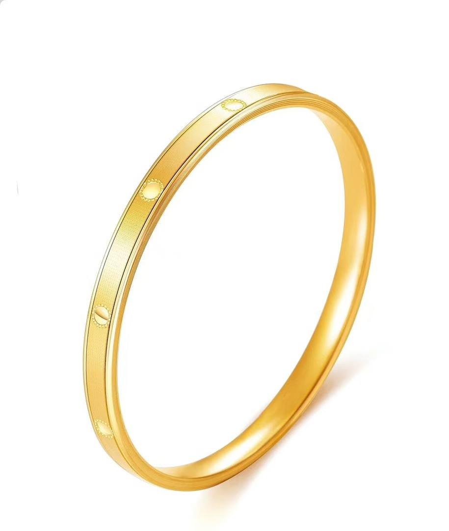Iris Bangle | Classic yellow bakelite bangle with inlay and stones.