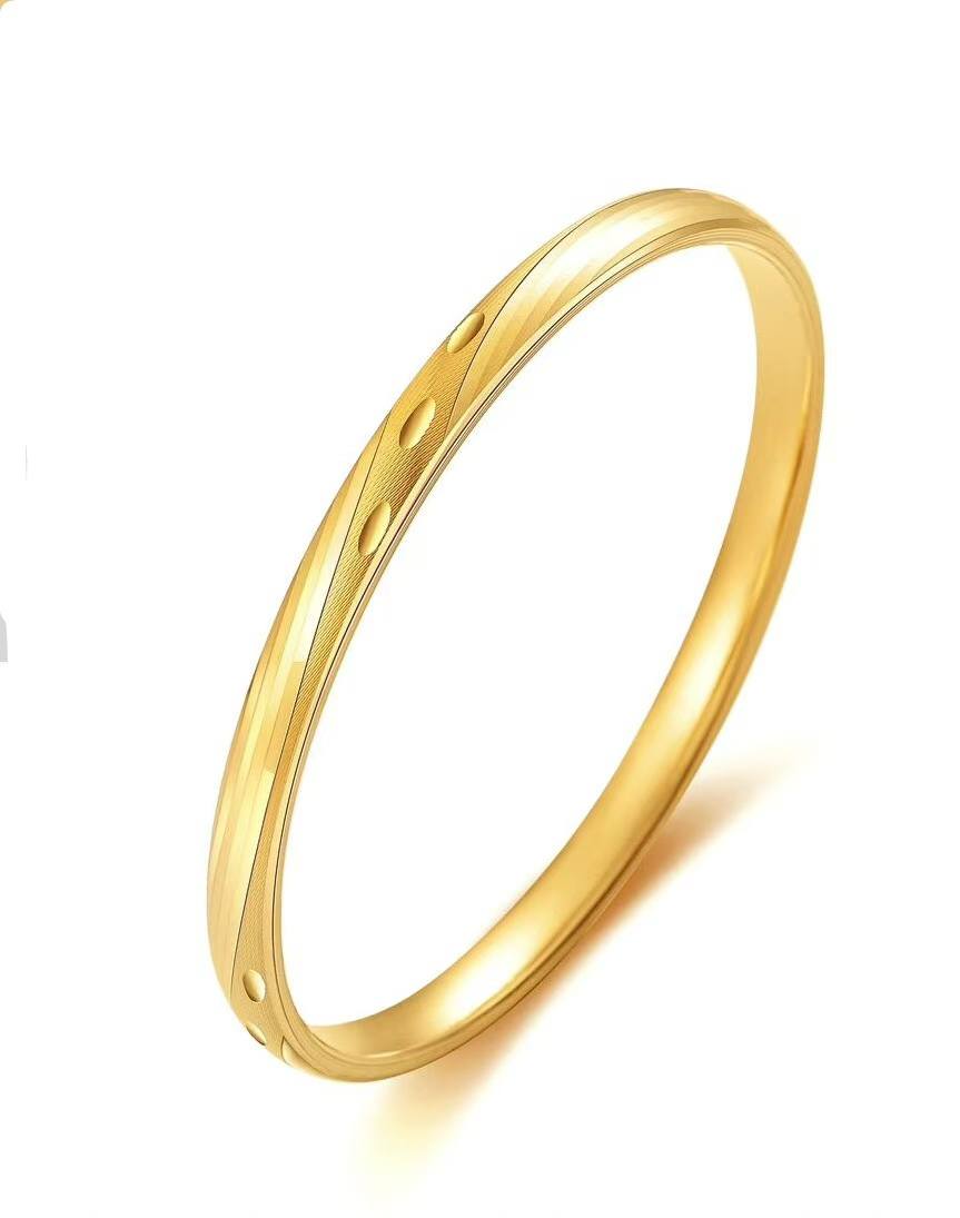 Iris Bangle | Classic yellow bakelite bangle with inlay and stones.