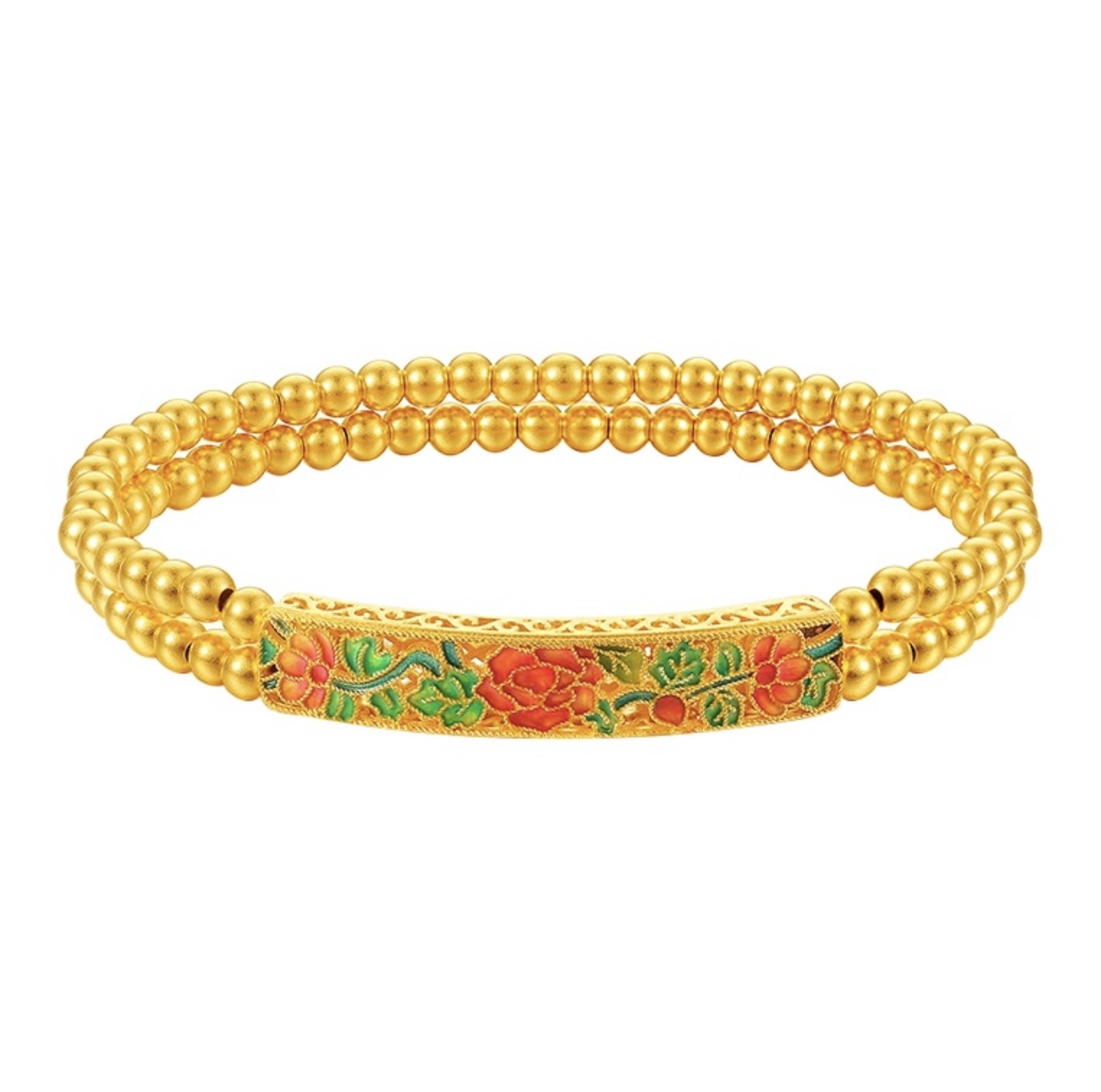 Iris Bangle | Classic yellow bakelite bangle with inlay and stones.