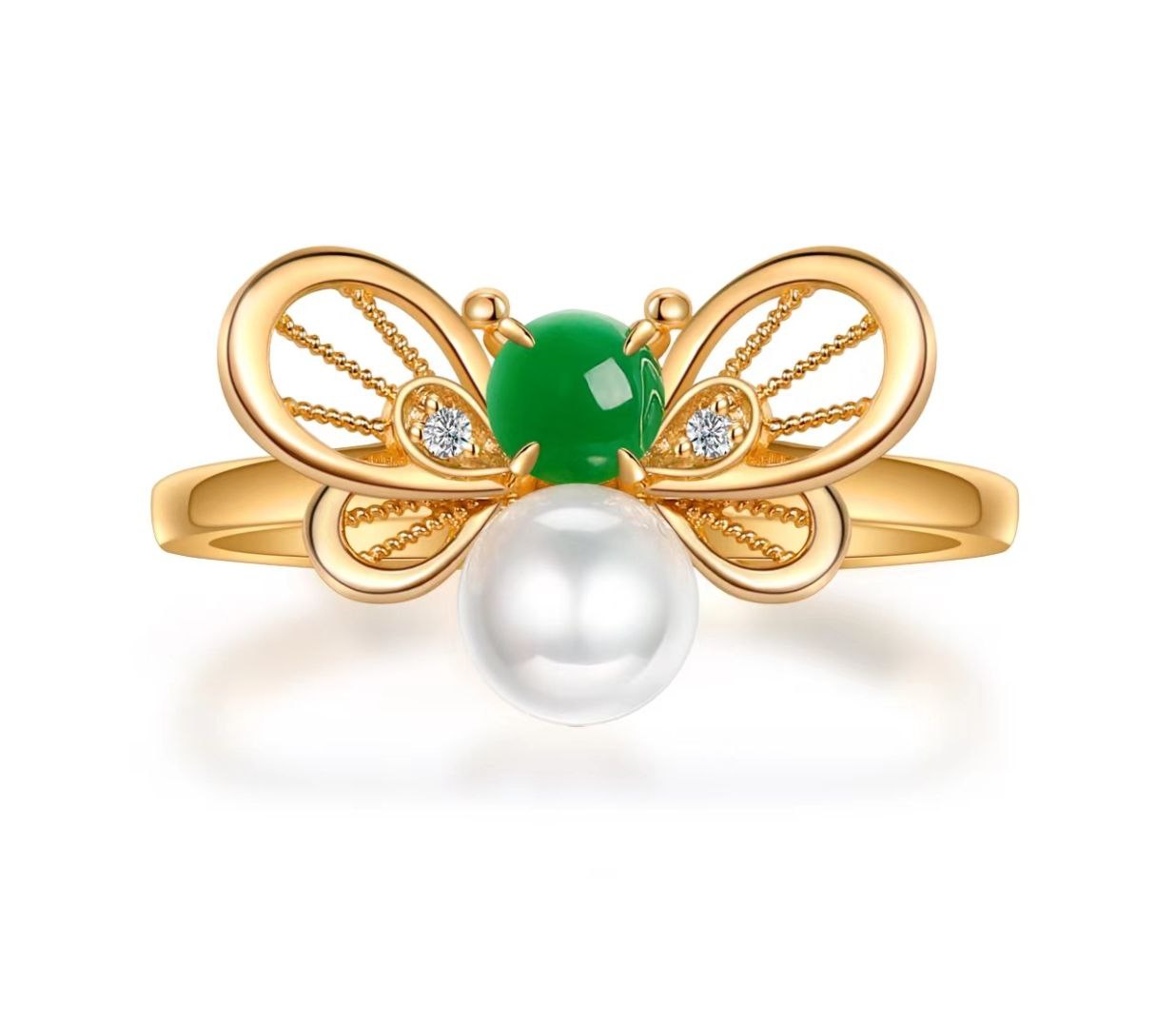 Iris Bangle | Classic yellow bakelite bangle with inlay and stones.