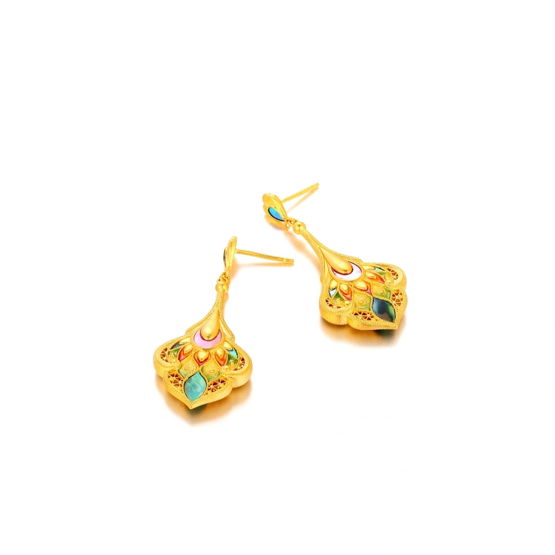 Iris Bangle | Classic yellow bakelite bangle with inlay and stones.